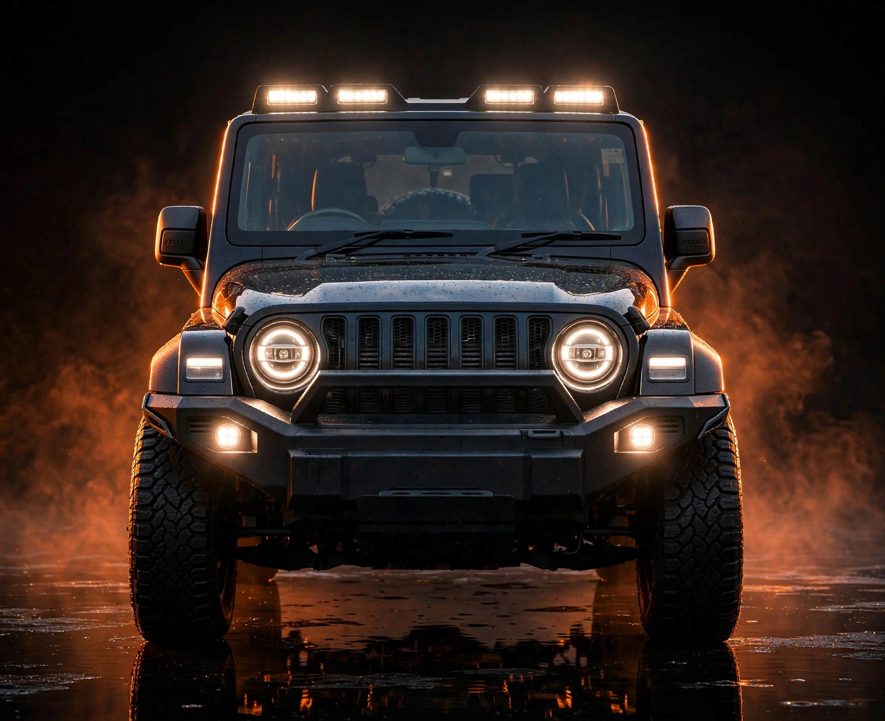 Front of the black Thar