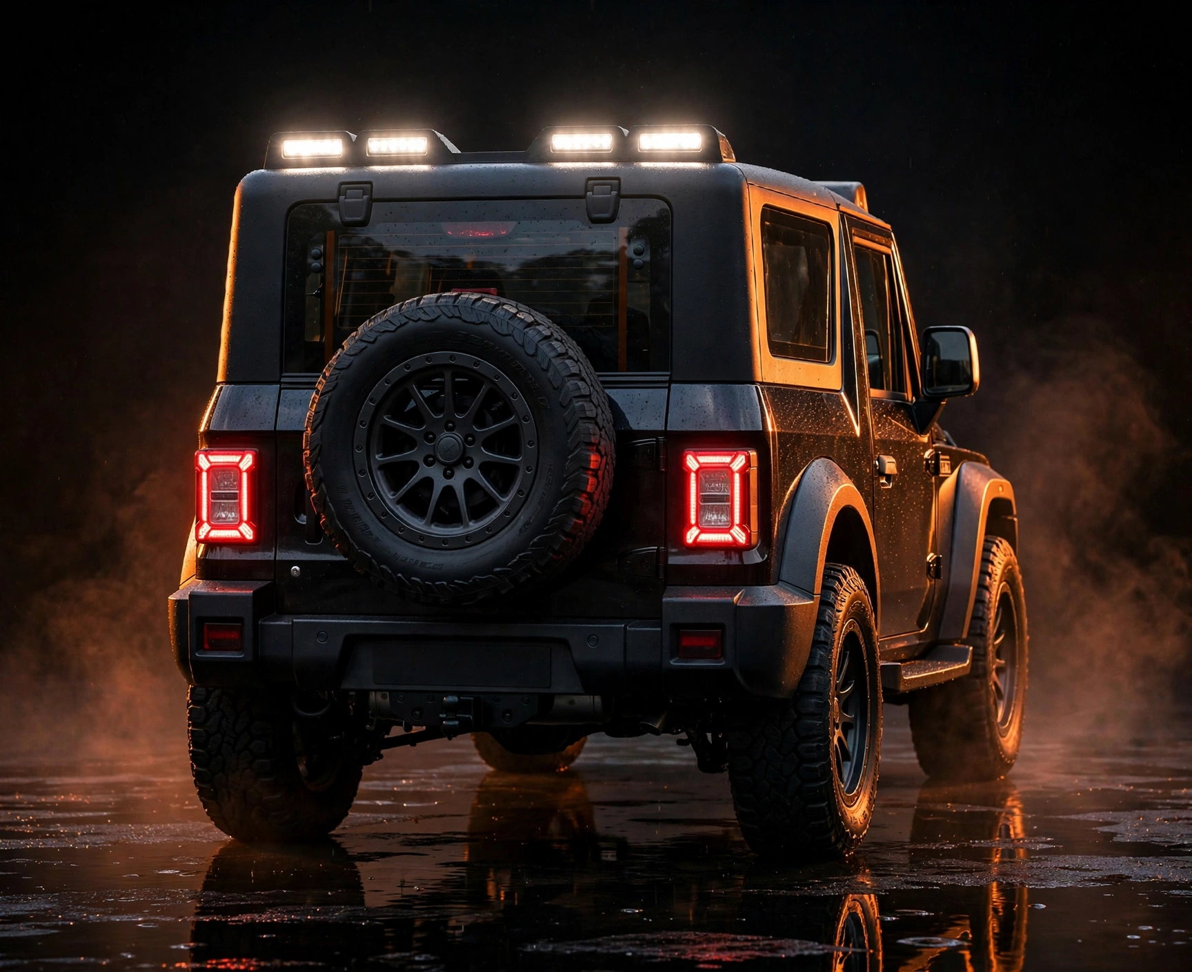 Rear of the black Thar